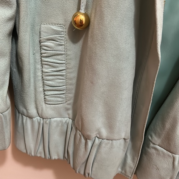 Manoush mint green suede bomber jacket bought in Cannes Size 38 - Picture 5 of 7